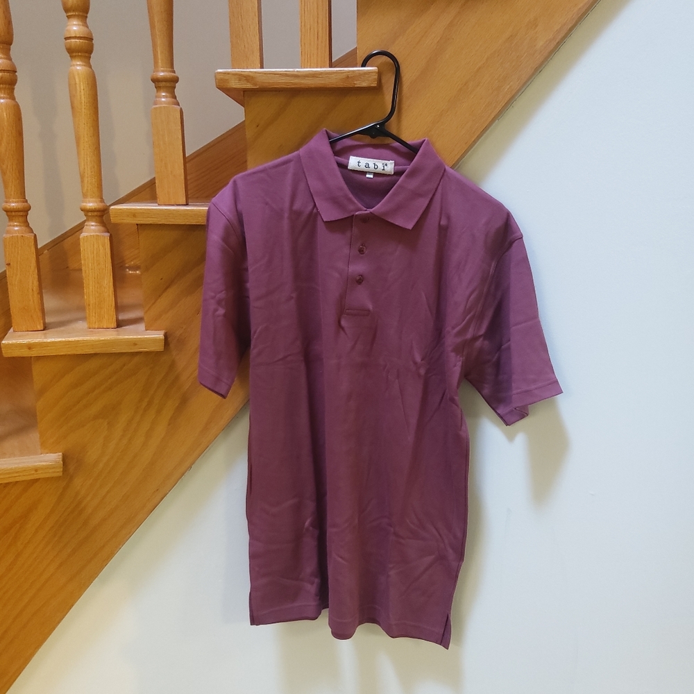 💛 3/$35 NWOT Tabi light burgundy red polo shirt
